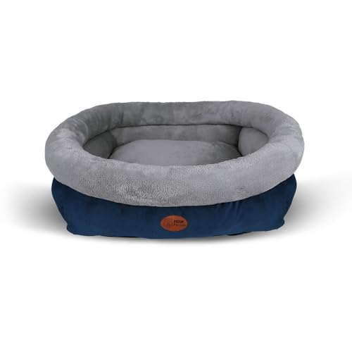 PATAM Hunde- und Katzenbett – Abnehmbarer Bezug, weich und rutschfest – maschinenwaschbar – Kira Blau, Large 76 x 61 x 21 cm von PATAM