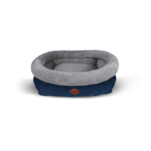 PATAM Hunde- und Katzenbett – Abnehmbarer Bezug, weich und rutschfest – maschinenwaschbar – Kira Blau, Medium 61 x 56 x 20 cm von PATAM