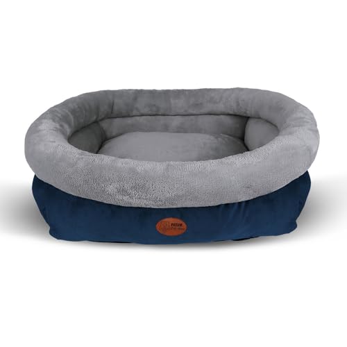 PATAM Hunde- und Katzenbett – abnehmbares, weiches und rutschfestes Bett – maschinenwaschbar – Kira Blau, Extra groß 90 x 65 x 23 cm von PATAM