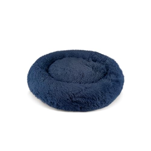 PATAM Hundebett aus Plüsch für Hunde und Katzen, Abnehmbarer Bezug, rutschfest, maschinenwaschbar - Alaska Blau, Medium 61 cm von PATAM