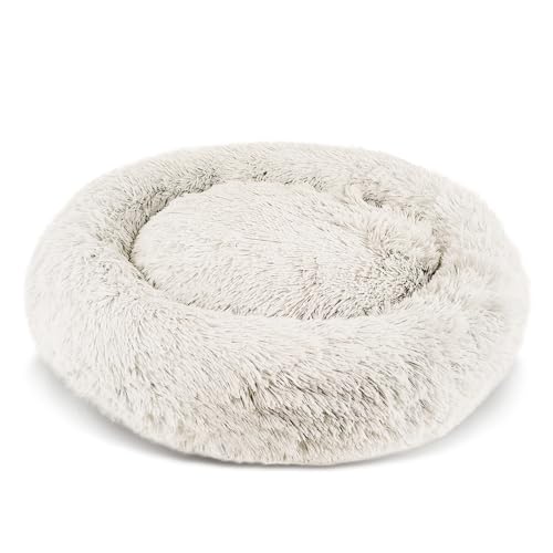 PATAM Hundebett aus Plüsch für Hunde und Katzen, Abnehmbarer Bezug, rutschfest, maschinenwaschbar – Alaska Creme, Extra groß 81 cm von PATAM