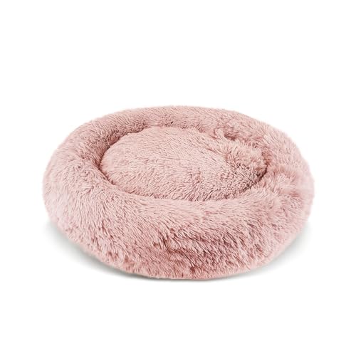 PATAM Hundebett aus Plüsch für Hunde und Katzen, Abnehmbarer Bezug, rutschfest, maschinenwaschbar – Alaska Rosa, Large 71 cm von PATAM