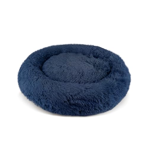 PATAM Hundebett aus Plüsch für Hunde und Katzen, Abnehmbarer Bezug, rutschfest, maschinenwaschbar - Alaska Blau, Large 71 cm von PATAM