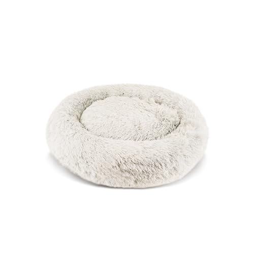 PATAM Hundebett aus Plüsch für Hunde und Katzen, Abnehmbarer Bezug, rutschfest, maschinenwaschbar, Alaska Creme, Medium 61 cm von PATAM