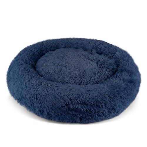 PATAM Hundebett aus Plüsch für Hunde und Katzen, Abnehmbarer Bezug, rutschfest, maschinenwaschbar – Alaska Blau, Extra groß 81 cm von PATAM