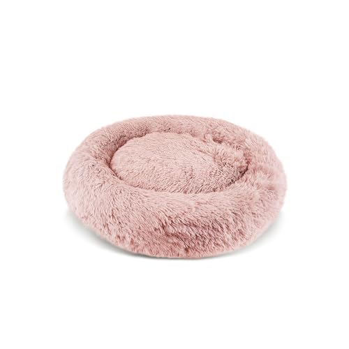 PATAM Hundebett aus Plüsch für Hunde und Katzen, Abnehmbarer Bezug, rutschfest, maschinenwaschbar – Alaska Rosa, Medium 61 cm von PATAM