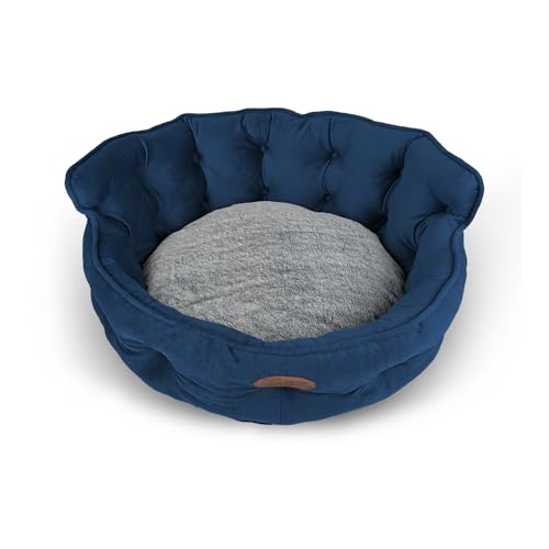 PATAM Hundebett für Hunde und Katzen, erhältlich in 3 Größen, Abnehmbarer Bezug, maschinenwaschbar - King Blau, Large 68 cm von PATAM