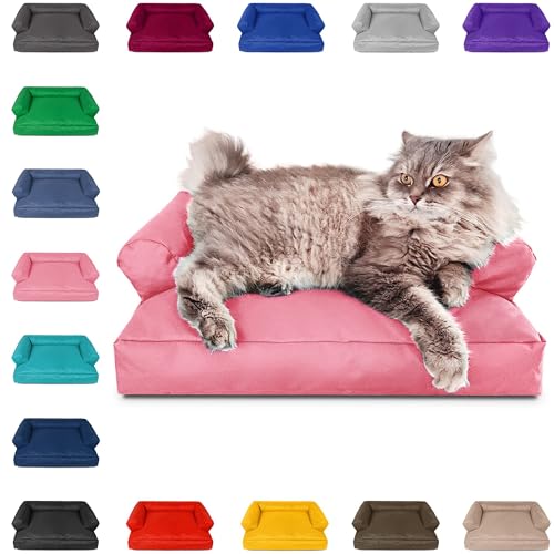 PatchHome Katzenbett – Oeko-TEX Zertifiziert – Katzenmöbel – mit recyceltem Styropor gefüllt – Katzensofa – Made in Germany – 50x40x15 cm – Altrosa von PATCH HOME