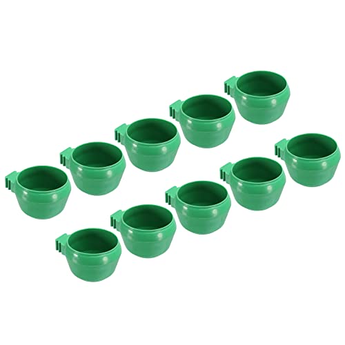 PATIKIL 10Pack 2" Mini Vogel Futtermittel Käfig Tassen Taube Wasser Schale Rund Fütterung Sand Becher Hängend Behälter für Geflügel Grün von PATIKIL