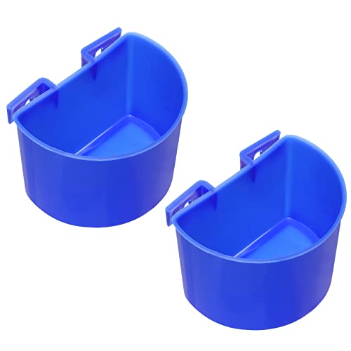 PATIKIL 2Pack Mini Vogel Futtermittel Käfig Tassen Taube Wasser Schale Klein Fütterung Sand Becher Hängend Behälter für Papagei Geflügel Blau von PATIKIL