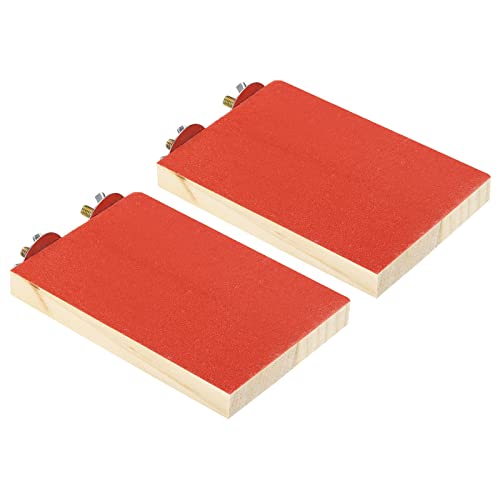 PATIKIL 2Pack Vogel Barsch Stand Holz Papagei Stand Plattform Käfig Zubehör Pfote Schleifen Sauber für Klein Vogel Liebesvogel Sittich Wellensittich Rot von PATIKIL