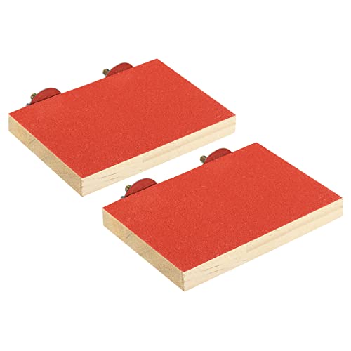 PATIKIL 2Pack Vogel Barsch Stand Plattform Holz Stand Playground Pfote Schleifen Sauber für Klein Vogel Papagei Liebesvogel Sittich Wellensittich Käfig Zubehör Rot von PATIKIL