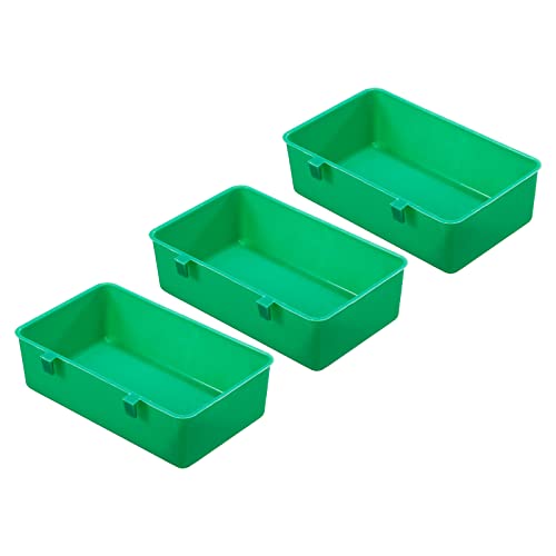 PATIKIL 3Pack Vogel Futtermittel Box Plastik 12x7cm Papagei Käfig Futtermittel Wasser Hängend Geschirr Tassen für Papageitaube Grün von PATIKIL