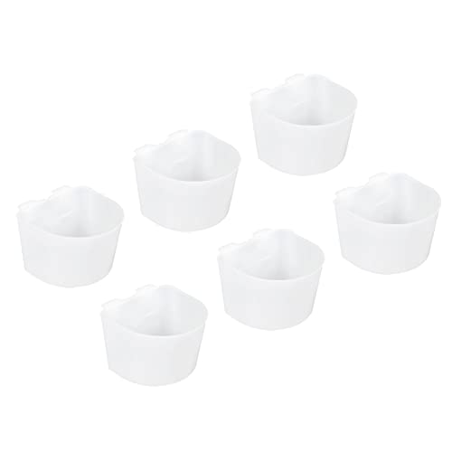 PATIKIL 6Pack Mini Vogel Futtermittel Käfig Tassen Taube Wasser Schale Flach Fütterung Sand Becher Hängend Behälter für Papagei Geflügel Weiß von PATIKIL