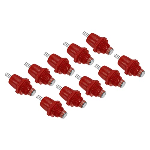 PATIKIL BSPT 1/8 30mm Huhn Wasserträger 10Pack Automatik Futtermittel Kreuz für Tier Rot von PATIKIL