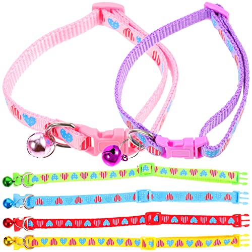 PATKAW 6st Katzenhalsband Kleines Welpenhalsband Kätzchenhalsbänder Für Mädchen Schmuckzubehör Hundehalsband Süße Katzenhalsbänder Katzenglocken Außendekoration Nylon Katzenzubehör Liebe von PATKAW