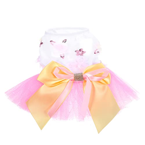 PATKAW Hund Prinzessin Kleid Sommerkleid Für Hunde Welpen-partykostüm Hunde-geburtstagsrock Welpenkleidung Für Mädchen Hundeprinzessin Kostüm Hund Partyrock Süssigkeit Pullover Polyester von PATKAW