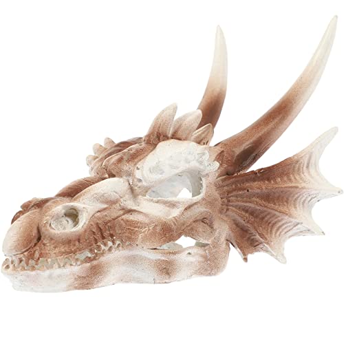 PATKAW Dinosaurier Aquarium Dekorationen Drache Totenkopf Aquarium Dekor Tank Reptilien Ornament Simuliertes Tier Skelett Modell Home Landschaft Dekor für Süßwasser Salzwasser von PATKAW