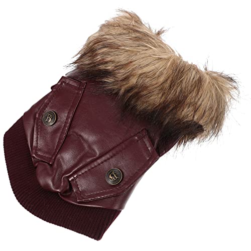 PATKAW Warme Hundejacke Hundemäntel Für Kleine Hunde Warme Hundekleidung Warmhaltende Hundebekleidung Warmes Welpenkostüm Winter Hundemantel Hunde Winterjacke Lipgloss Erdfarben Plüsch von PATKAW