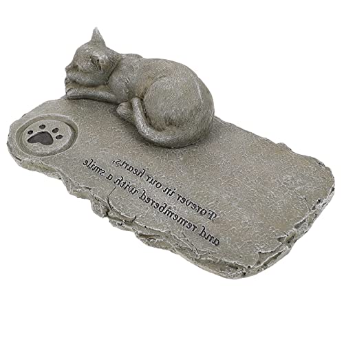 PATKAW Kätzchen Hund Ornament Gedenkstein Als Markierung Haustier Grabstein Für Katzen Outdoor-Geschenk Grabstein Zum Gedenken An Eine Katze Grabsteine Brücke Harz Tribut Kunsthandwerk von PATKAW