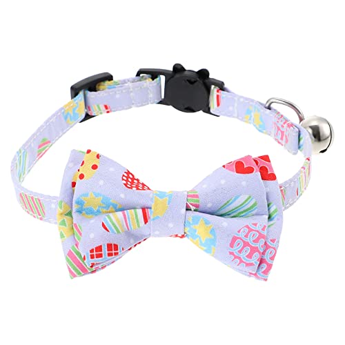 PATKAW Katzenhalsband Hasen-dekor Ostern-kätzchen-Kragen Süßes Hundehalsband Osterparty Gefallen Bowknot-Halsband Für Haustiere Kleines Hundehalsband Trennen Polyester Hongkong Violett von PATKAW