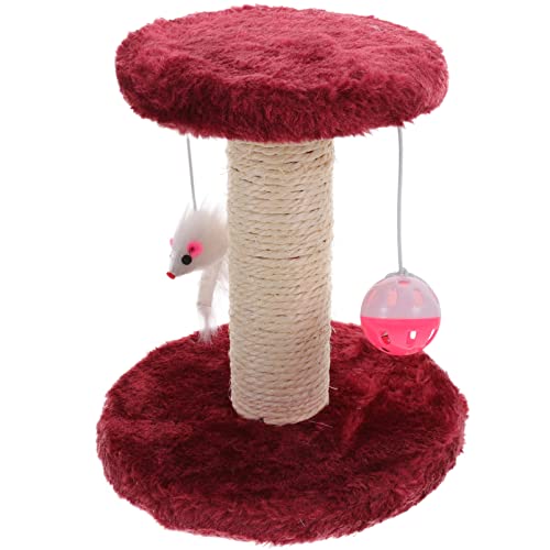 PATKAW Katzenspielzeug Katzenkratzbaum Kitten Kratzturm Natursisal-Kletterstange Mit Plüsch-Ruheplattform Interaktiven Spielbällen Für Hauskatzenkätzchen Kätzchen Kratzbaum von PATKAW