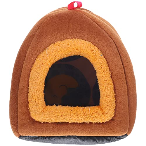 PATKAW Kleines Haustiernest Warmes Schuppenhüttenkäfig Papageienhängematte -kuschelhöhle Schlaf Für Kleines Haustier Sittich Plüsch Hundebett Ruhebett Polyester von PATKAW