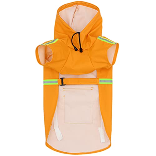 PATKAW Hund Regenmantel Regenjacke Hundebedarf Regenmantel Für Hunde Regenbekleidung Für Hunde Regenponcho Für Hunde Gelber Regenmantel Hundezubehör Wasserdicht Mittlerer Hund Nylon von PATKAW