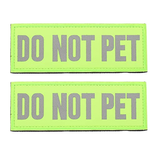 PATKAW Safety Reflektierende Do Not Pet Patch 2 Stücke Hundeweste Service Dog Tag Begleithund Aufn?her für Hundegeschirr Westen Geschirre Brustgeschirr Halstuch Klett Safe Todsicher von PATKAW