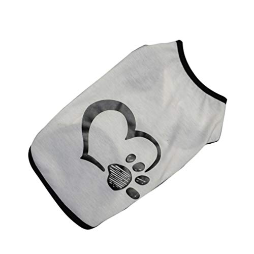 PATKAW Hundehemd Weste Coole Hundekleidung Sommer Hund Weste Stoff Hund Hawaiihemd Trachtenhemd Hundekostüme Für Kleine Hunde Hunde-Body-Anzug Party-hundetuch Partykleidung Weiß Ärmellos von PATKAW