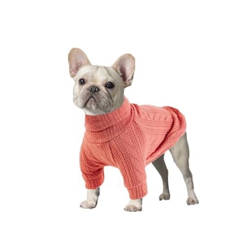 Hundepullover Stilvoller Warmer Hunde und Katzenpullover, Weicher Rollkragen-Hundebekleidungsweste, Weiches Haustier-Winterzubehör, Geeignet für Welpen, Kleine und Mittelgroße Hunde (Rosa, XS) O6 von PATTEPOINT