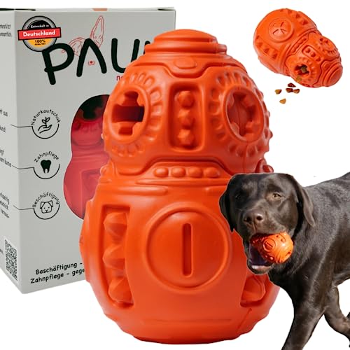 Paul Hundespielzeug, von Hundetrainern entwickelt, Beschäftigung, Naturkautschuk, befüllbar mit Leckerlis, unzerstörbar für Normale Kauer, einfrierbar, Zahnpflege, kleine bis große Hunde von PAUL natural play.