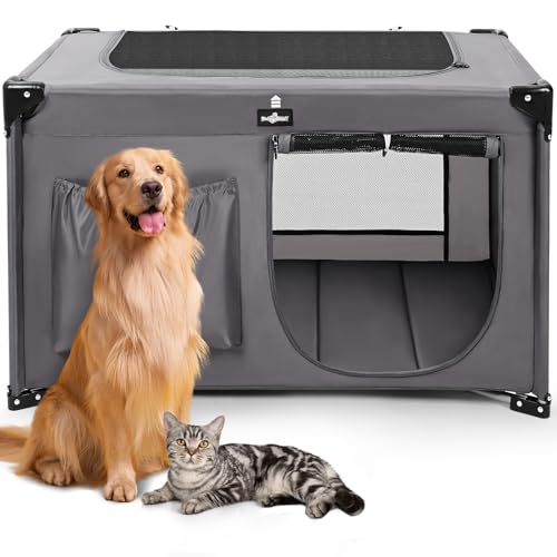 Paw Ballet Hunde Laufstall, Oxford Stoff Hundebox, Faltbare Tragbare Hundebox für Hunde und Katzen, Hundegehege mit Tragetasche, Katze Haustier Laufstall für Indoor Outdoor Reisen Camping von PAW BALLET