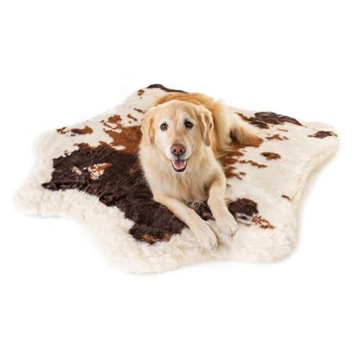 PAW BRANDS PupRug by Paw.com Hundebett aus Memory-Schaum, Tiermuster, braunes Rindsleder, Einheitsgröße (L x B) 101,6 x 88,9 cm von PAW BRANDS