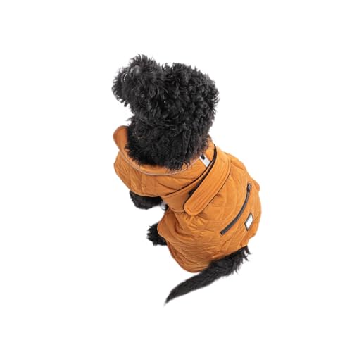 PAW WOW Fritz Hundemantel | Hundejacke mit Bauchschutz und Klettverschluss | Hundejacke Winter für kleine und mittelgroße Hunde (Braun, XL) von PAW WOW