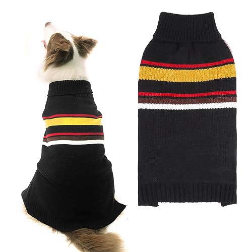 Hundepullover – Warmer Mantel mit Rollkragen, dicke Hundekleidung mit Loch für die Leine, gestricktes Hundeoutfit für kleine bis große Hunde, Welpen, Katzen von PAWCHIE