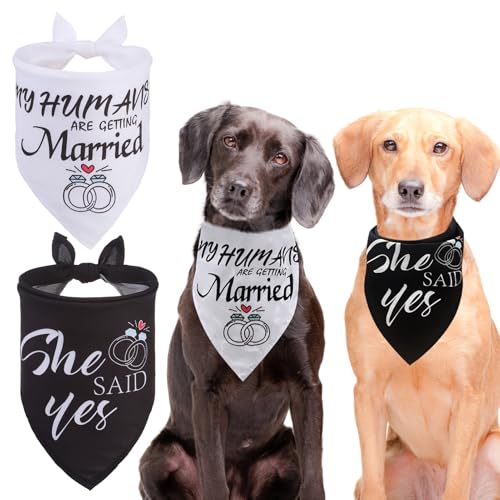 PAWCHIE Hundehalstücher für Hochzeiten, mit Aufschrift "My Humans are Getting Married", verstellbar, Dreieckstuch für Welpen, kleine und mittelgroße Hunde, für Hunde, Haustierzubehör für Jungen und von PAWCHIE