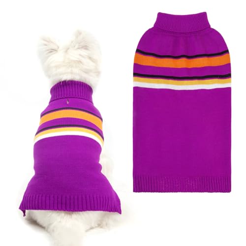 PAWCHIE Hundepullover – warmer Rollkragen, dicke Hundekleidung mit Loch für die Leine, gestricktes Hundeoutfit für kleine bis große Hunde, Welpen, Katzen von PAWCHIE