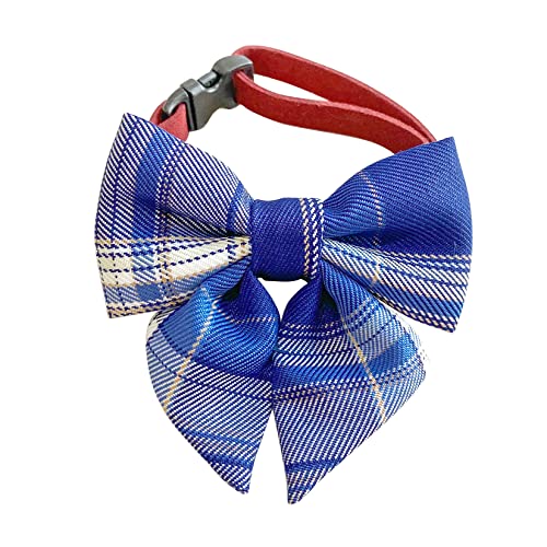 PAWHITS 2 STÜCKE Hund Katze Plaid Fliege Haustierhalsband Nette Halskette Halsband für Haustier Kostümzubehör Einstellbar Stil C von PAWHITS