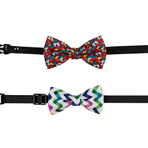 PAWHITS 2PCS Hund Katze Fliege Farbe Schmetterling Haustier Halsband Nette Halskette Halsriemen Für Haustier Kostümzubehör von PAWHITS