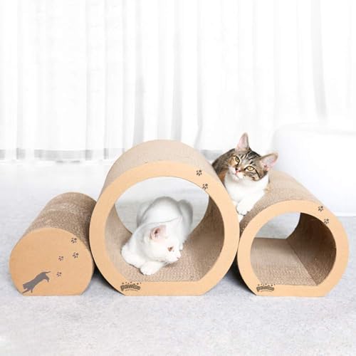 PAWISE Katzenkratzpad, 3 in 1 Katzenkratzer Karton Reversible Kitty Kratzpad Katzenkratzer Nachfülllounge (3 in 1 Tube, 13 x 12 x 11) von PAWISE