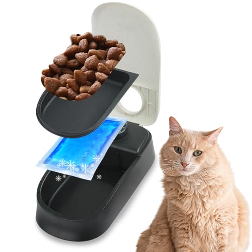 Pawise Automatischer Futterspender für Hunde und Katzen, 1,5 Tassen Futterspender mit 48 Stunden Timer, 100% BPA-frei, tolle Geschenkidee, Singe von PAWISE