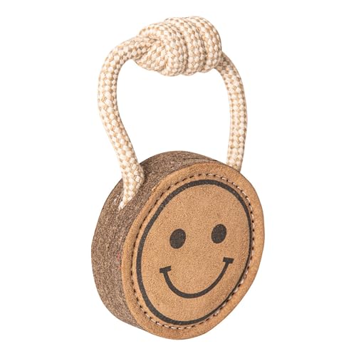 PAWPOURRI Kauspielzeug aus natürlicher Jute für ausgewachsene Hunde, Welpen, robust, langlebig und lustig, interaktives Kauspielzeug für Haustiere (Smiley-Form) von PAWPOURRI