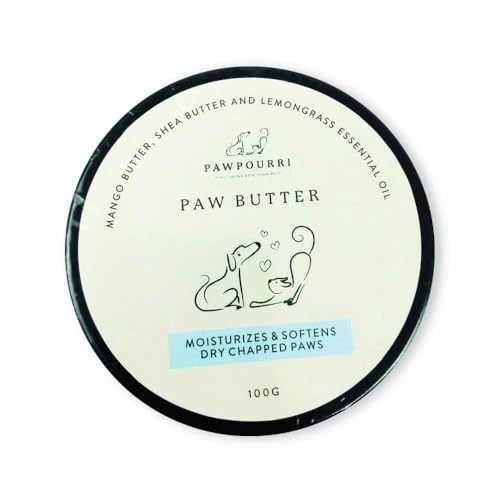 PAWPOURRI Pfotenbutter zur Erweichung und Befeuchtung trockener und rissiger Pfoten von Hunden und Katzen, angereichert mit einer Mischung aus Mangobutter, Sheabutter und Zitronengras, 100 g von PAWPOURRI