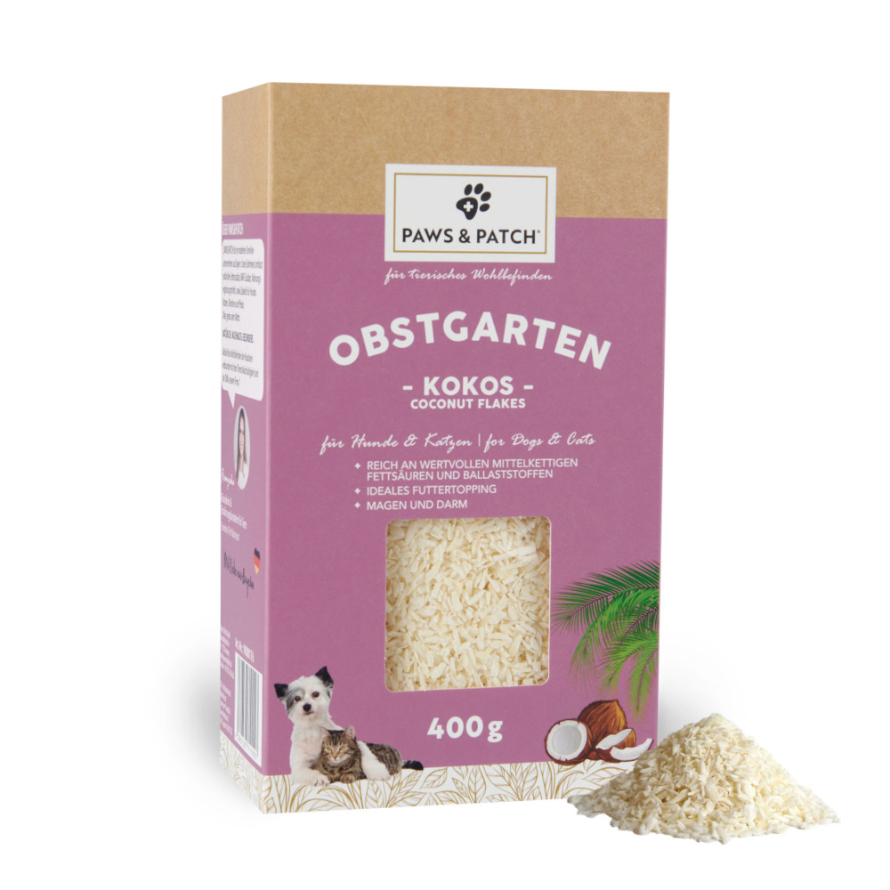 PAWS & PATCH Obstgarten Kokosflocken - 400 g von PAWS & PATCH