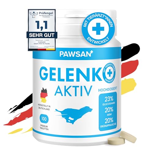 PAWSAN® Gelenktabletten Hund - Grünlippmuschel Hund - HOCHDOSIERT - Gelenktabletten für Hunde mit Teufelskralle Hund, MSM Hund & Kollagen Hund - Gelenk- & Knochenschutz für Hunde von PAWSAN