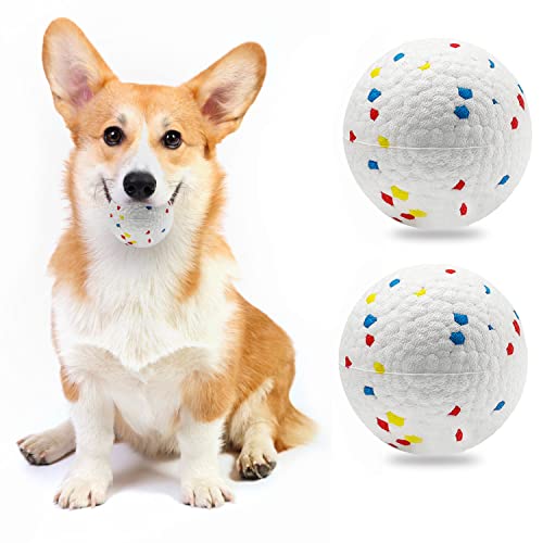 PAWSHOLIC Indestructible Jolly Dog Chew Ball Durable Solid ETPU Interactive Dog Toy Ball for Small Aggressive Chewers Training Catch and Fetch, Light Weight & Floats in Water (2 Stück, S: 6,5 cm) von PAWSHOLIC