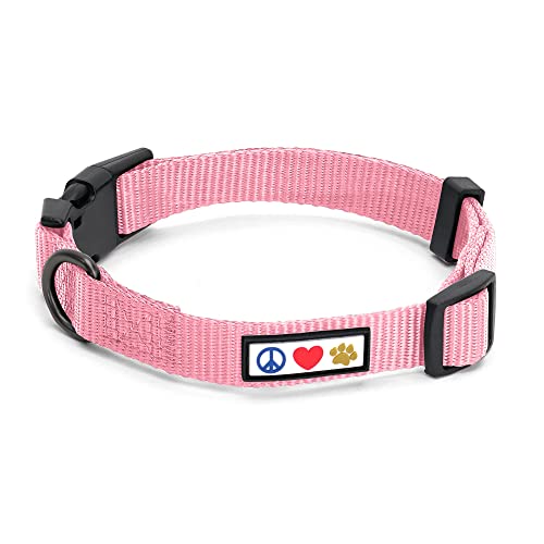 Pawtitas Hundehalsband für kleine Hunde | Basic Hundehalsband ideal für Hunde kleiner Rassen | Kirschblüte Rosa Hundehalsband Klein (S) von PAWTITAS