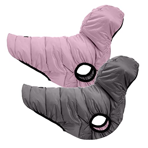 Pawtitas Wendbare Hundejacke für Hunde, wasserabweisend, Hundemantel für den Winter, um Ihren Welpen bei kaltem Wetter warm zu halten, Violett, Graue Hundeweste für XX-Large Rassen, inklusive Tasche von PAWTITAS