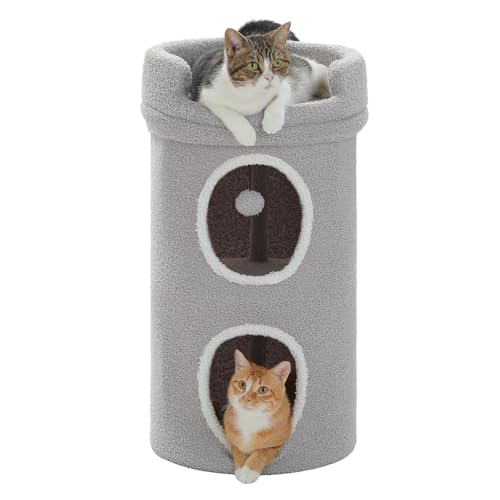 PAWZ Road 75cm Katzenhöhle mit waschbarem Kissen, Große Katzenhaus für Indoor-Katzen, Betten & Möbel für katzen, 40*40*75cm Rosa von PAWZ Road